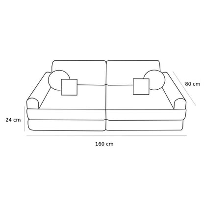 Large Modular Sofa for Kids - Premium Bearly White