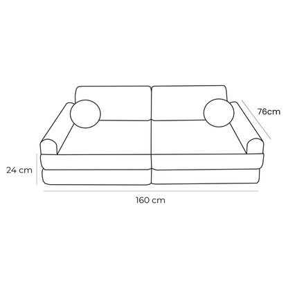 Premium Modular Kids Play Sofa – 8 Elements | Aesthetic Corduroy Play Sofa Latte Macchiato