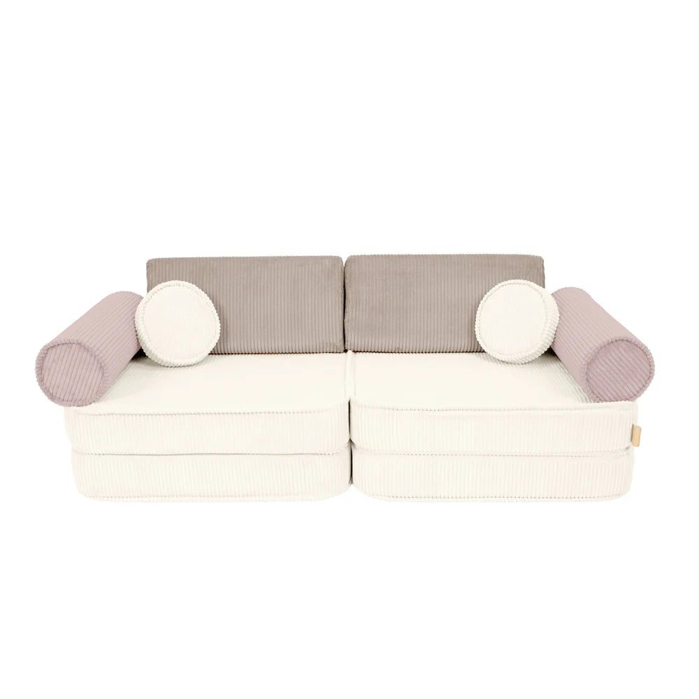 Premium Modular Kids Play Sofa – 8 Elements | Aesthetic Corduroy Play Sofa Latte Macchiato