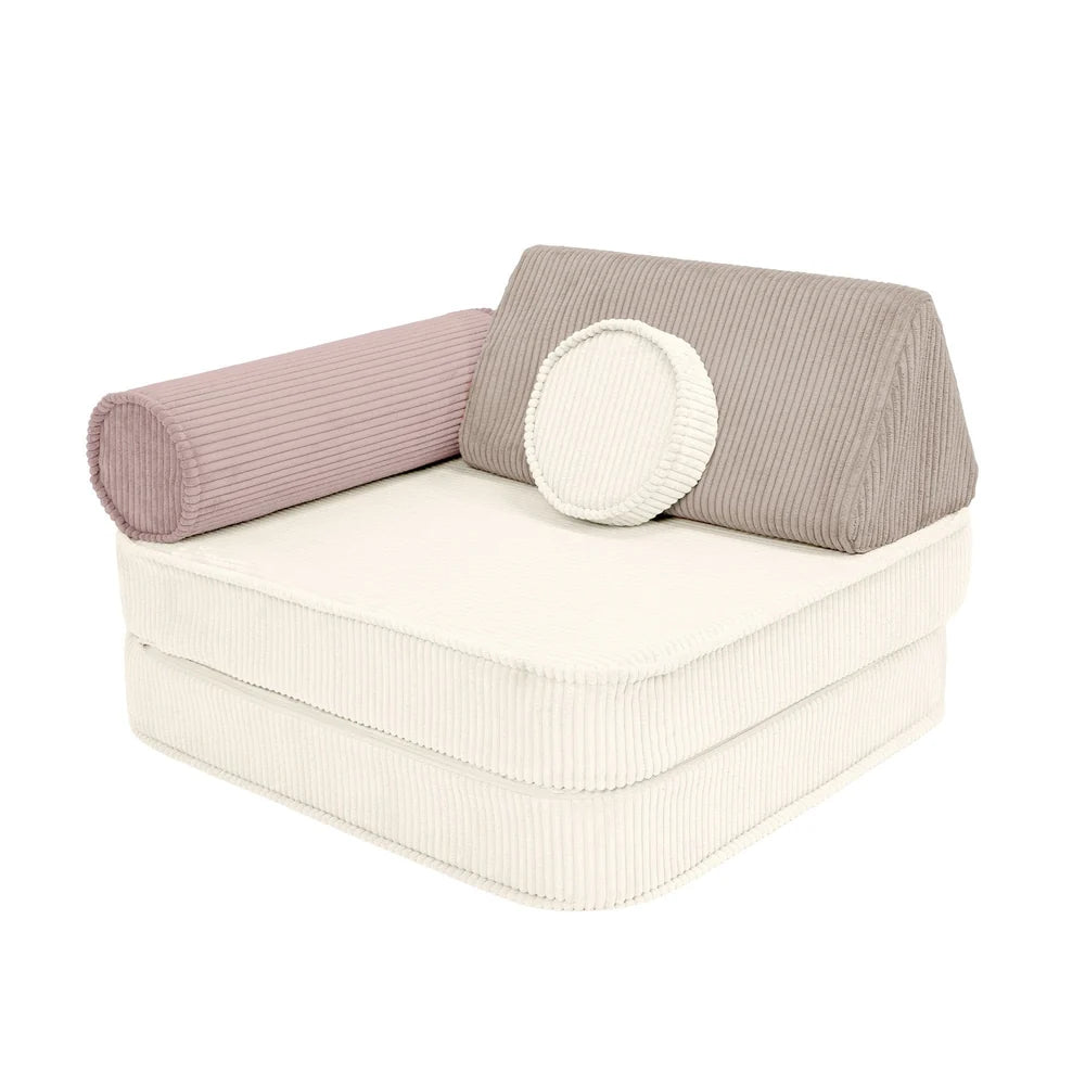 Premium Modular Kids Play Sofa – 8 Elements | Aesthetic Corduroy Play Sofa Latte Macchiato