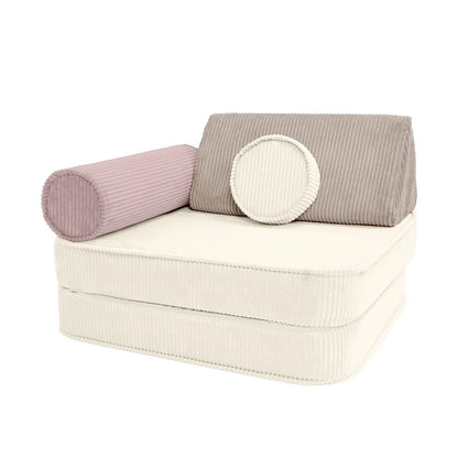 Premium Modular Kids Play Sofa – 8 Elements | Aesthetic Corduroy Play Sofa Latte Macchiato
