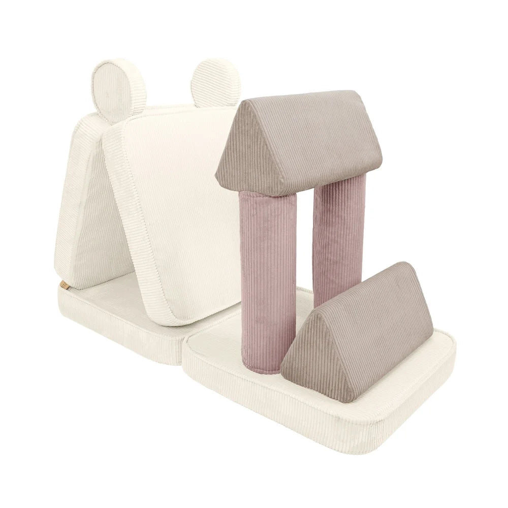 Premium Modular Kids Play Sofa – 8 Elements | Aesthetic Corduroy Play Sofa Latte Macchiato