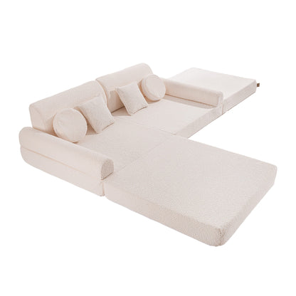 Large Modular Sofa for Kids - Premium Boucle, White